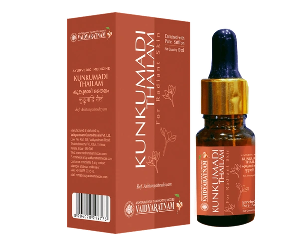 VAIDYARATHNAM Kumkumadi Tail - Vaidyaratnam - 10Ml
