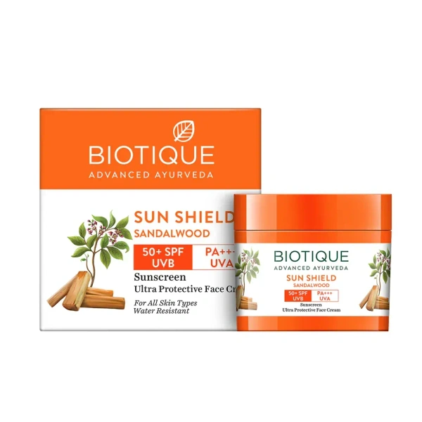 BIOTIQUE Sun shield sandalwood 50+spf suncreen - Biotique - 50g