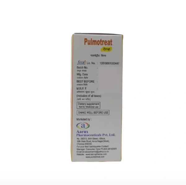 AARUX PHARMACEUTICAL Pulmotreat Syrup -Aarux P - 100Ml