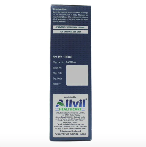 AILVIL HEALTHCARE Relax Massage Oil - Ailvil - 100ml