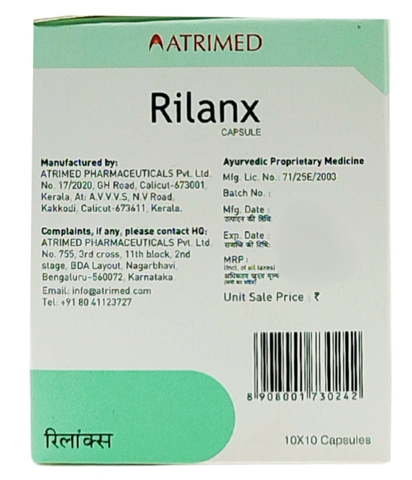 ATRIMED PHARMACEUTIC Rilanx Capsule-Atrimied - 100Capsule