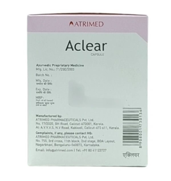 ATRIMED PHARMACEUTIC Aclear Capsule-ATRIMED  - 100 Capsule