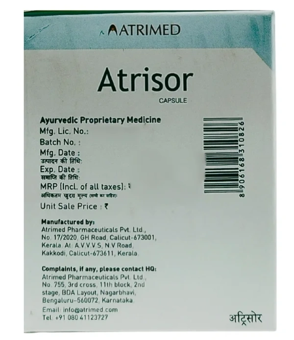 ATRIMED PHARMACEUTIC Atrisor Capsule - ATRIMED  - 100Capsule