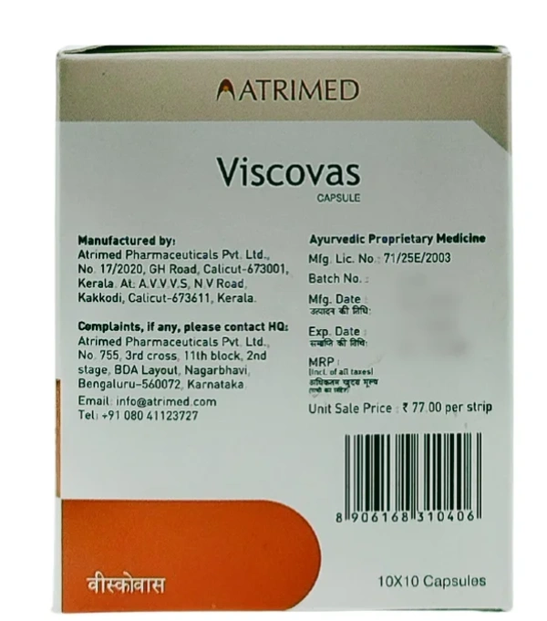 ATRIMED PHARMACEUTIC Viscovas (Vasoril) 100Cap - ATRIMED  - Cap