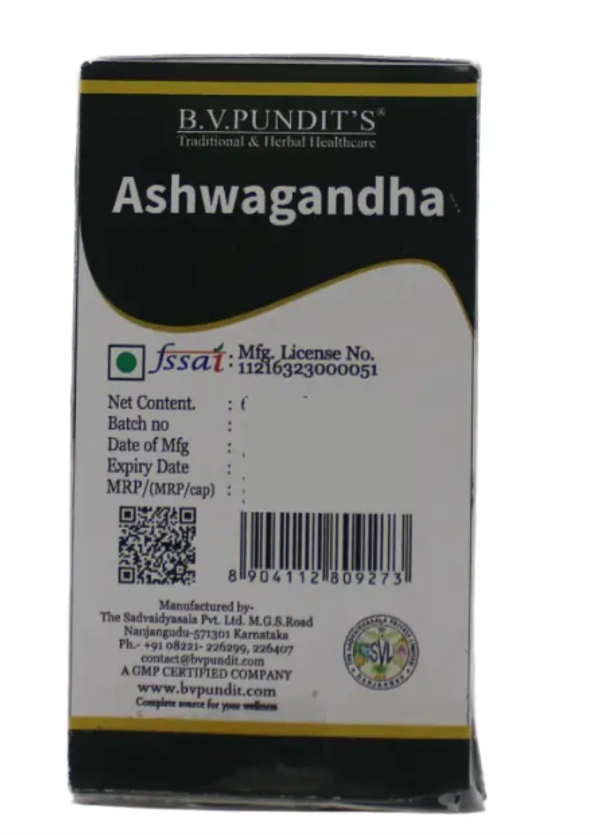 B.V.PANDIT Ashwagandha Capsule - B.V.Pandit  - 60Capsule