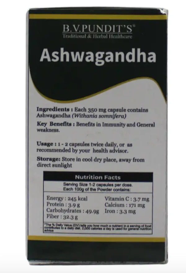 B.V.PANDIT Ashwagandha Capsule - B.V.Pandit  - 60Capsule