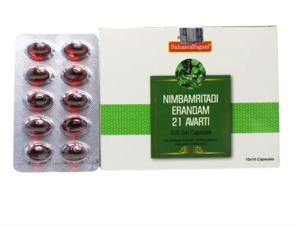 Sahasra Yogam NimbAmrita Drugsdi Erandam 21 Avarti Capsules-Sahasra Yogam - 100Capsule