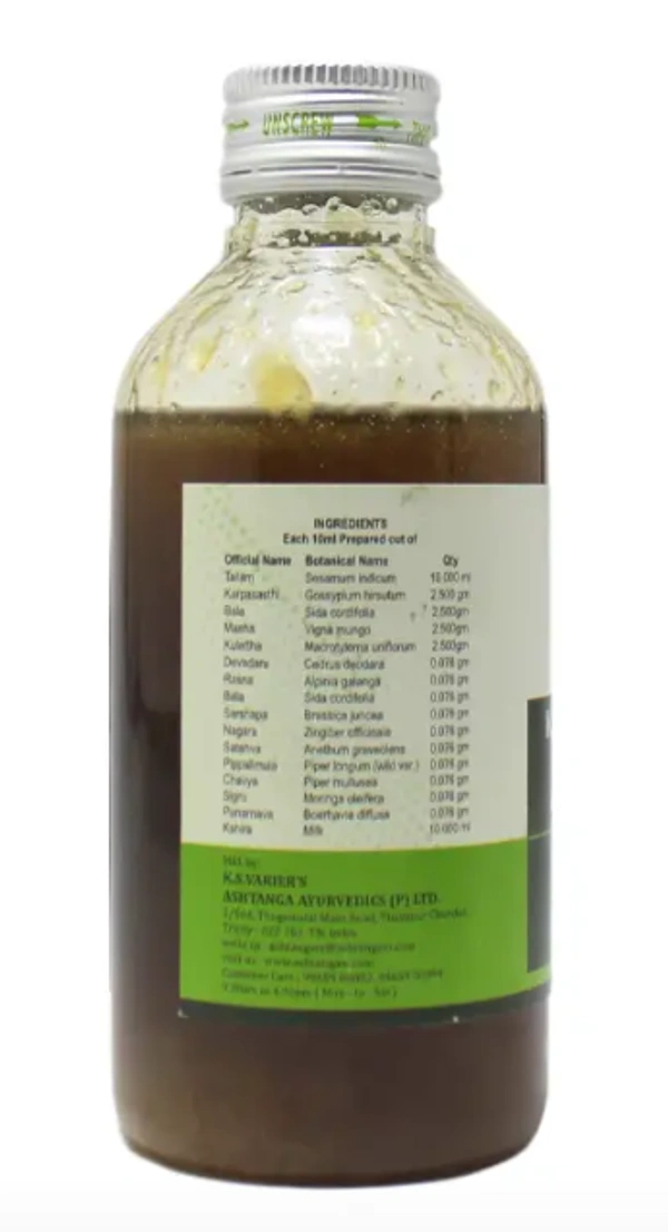 ASHTANGA AYURVEDICS Karpasasthyadi Thailam  Ashtanga  - 200Ml