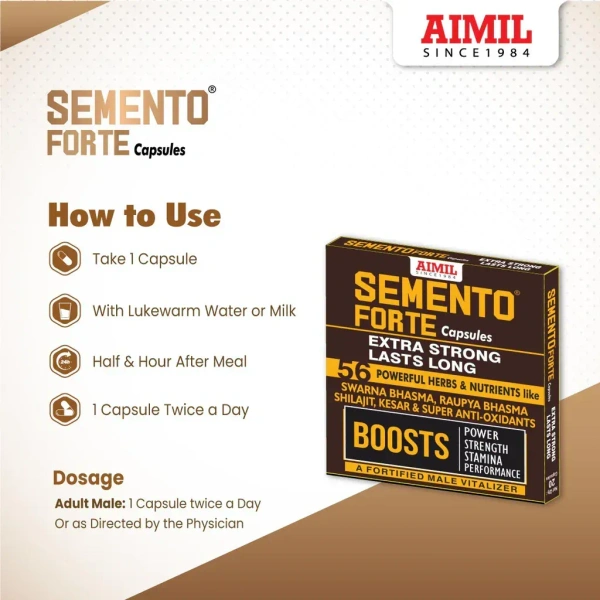 AIMIL PHARMACEUTICAL Semento Forte Capsule - Aimil - 20 Capsule