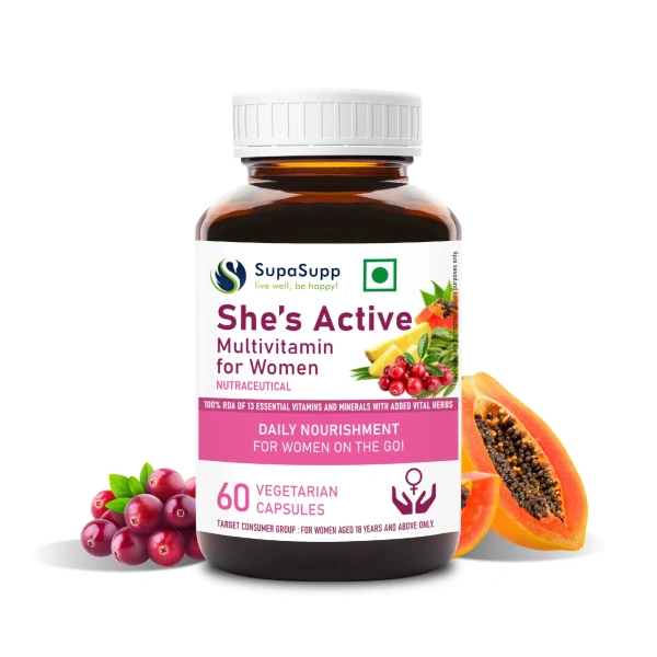 SRI SRI AYURVEDA She's Active Multivitamin Capsules - Sri Sri - 60 Capsules