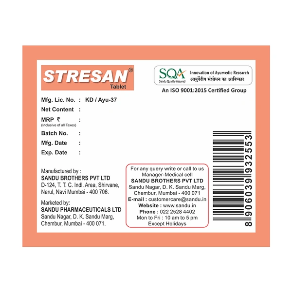 SANDU BROTHERS Stresan Tablet - Sandu  - 10 Tablets