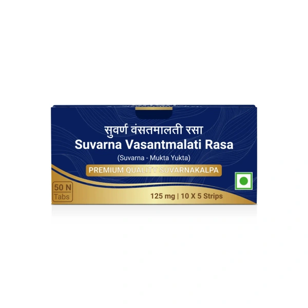SRI SRI AYURVEDA Suvarna Vasantmalati Ras 125Mg - Sri Sri - 10 Tablets