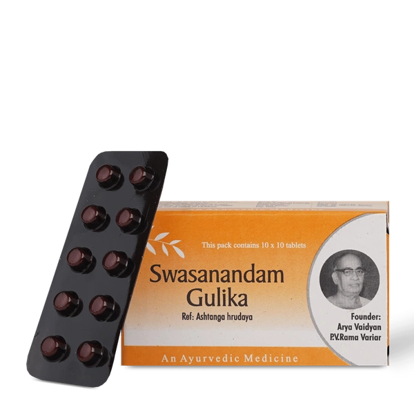 THE ARYA VAIDYA PHARMACY Swasanandam Gulika - AVP - 10 Tablets