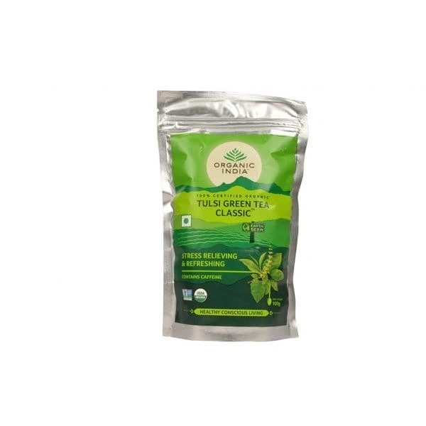 ORGANIC INDIA Tulsi Green Tea Classic - Organic - 100gm