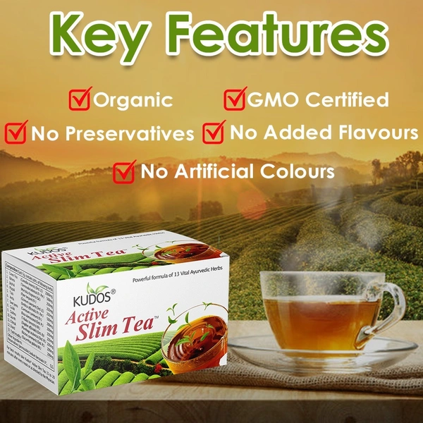 KUDOS AYURVEDA  Active Slim Tea - Kudos (2G X 30 Tea Bags) - 2Gm