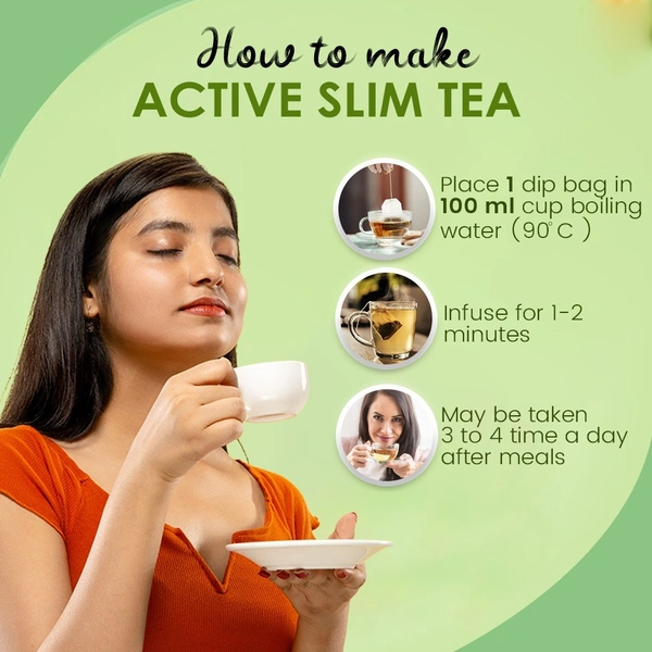 KUDOS AYURVEDA  Active Slim Tea - Kudos (2G X 30 Tea Bags) - 2Gm