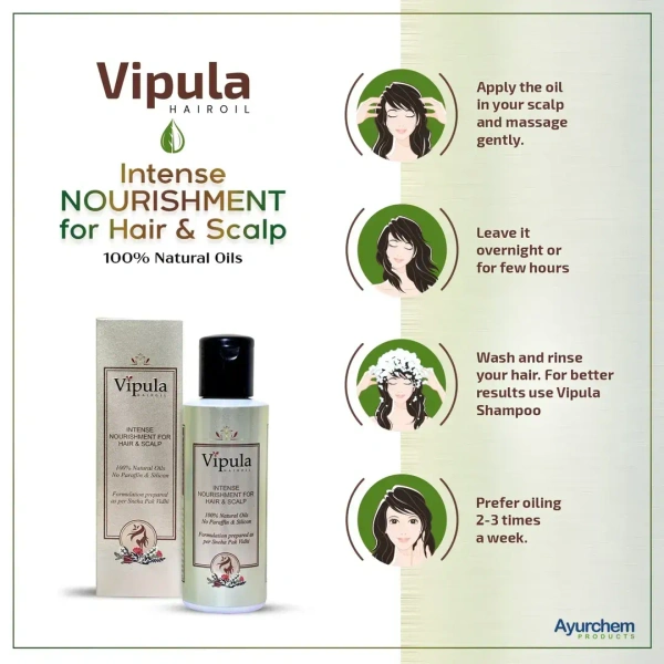 AYURCHEM PRODUCTS Vipula Hair Oil - Ayurhem - 100Ml