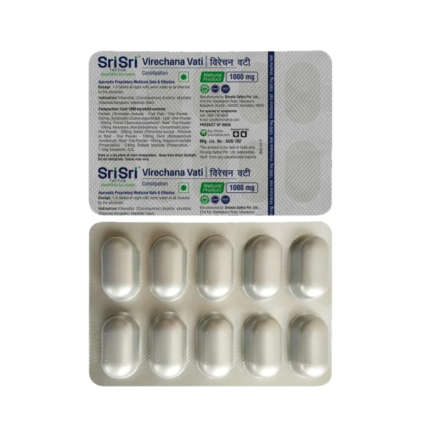 SRI SRI AYURVEDA Virechana Vati Tablet - Sri Sri - 10 Tablets