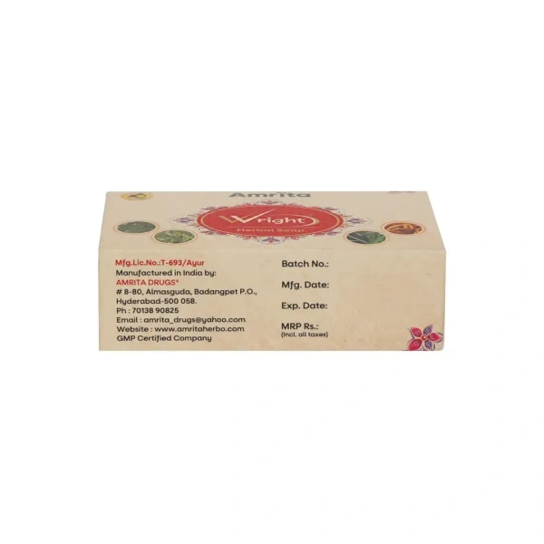 AMRITA DRUGS  Wright Herbal Soap - Amrita - 75Gm