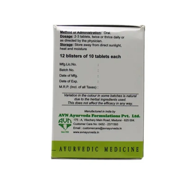 AVN AYURVEDA FORMULA Leucofre Tablets - Avn Ayurveda - 100Tablet