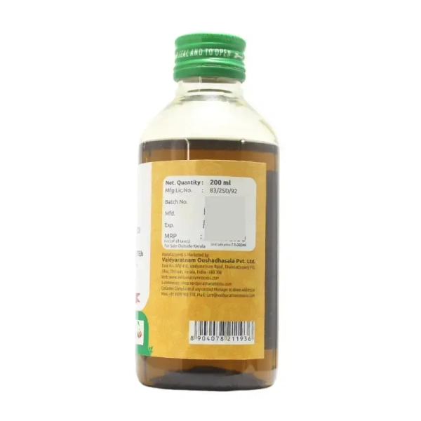 VAIDYARATHNAM Dinesavalyadi Tail - Vaidyaratnam - 200Ml