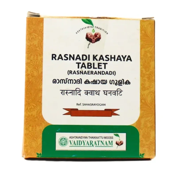VAIDYARATHNAM Rasnadi Kashaya Tablet (Rasnaerandadadi) - Vaidyaratnam - 10 Tablets
