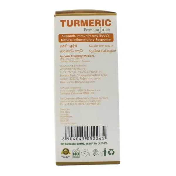 VITROMED HEALTHCARE Turmeric Juice - Vitromed - 500Ml