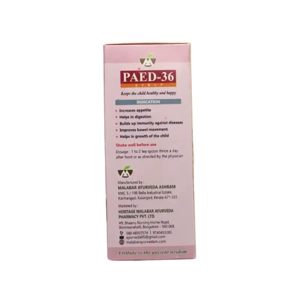 MALABAR AYURVEDA ASH Paed-36 Syrup - Malabar - 200ml