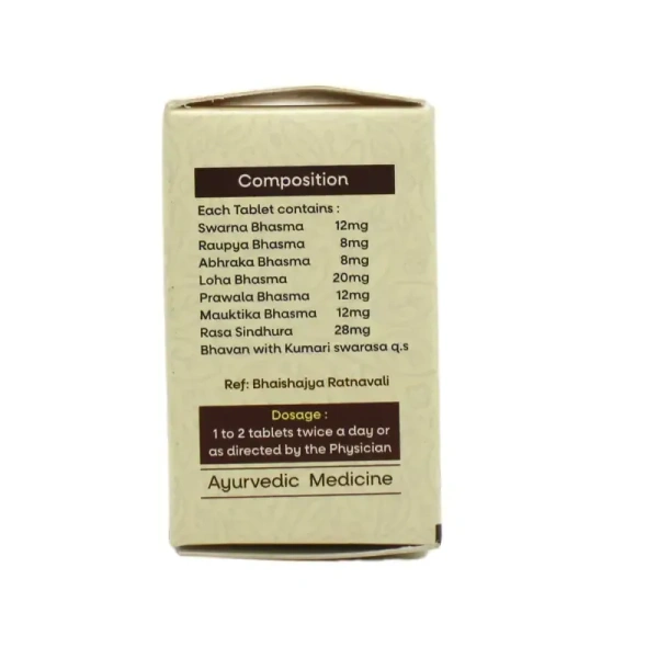 AMRITA DRUGS  Vata Chintamani Ras (Without Gold) - Amrita - 30 Tablet