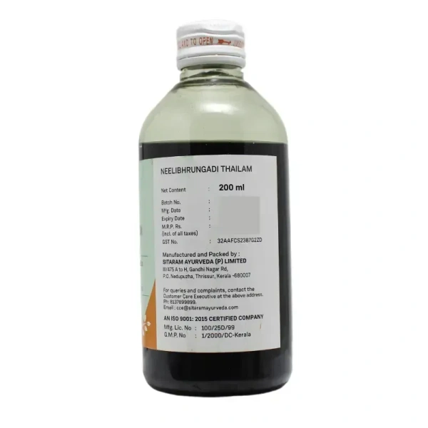 SITARAM AYURVEDA  Neelibhrungadi Thailam - Sitaram - 200ML
