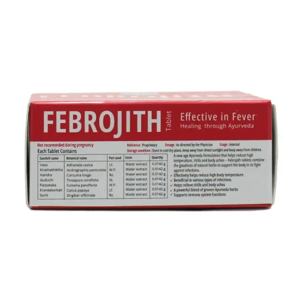 THE ARYA VAIDYA PHARMACY Febrojith Tablets - AVP - 10 Tablets