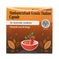 THE ARYA VAIDYA PHARMACY Nimbamruthadi Eranda Tail Capsules - AVP - 10 Capsules
