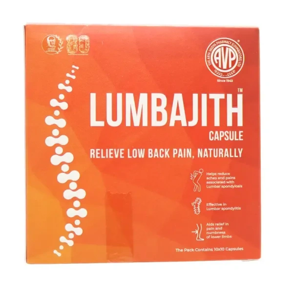 THE ARYA VAIDYA PHARMACY Lumbajith Capsule - AVP - 100 Capsules