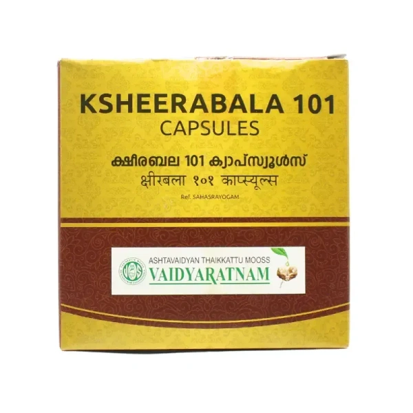 VAIDYARATHNAM Ksheerabala 101 Capsule (12%) - Vaidyaratnam - 10 Capsules