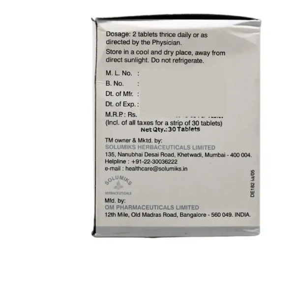 SOLUMIKS HERBACEUTICALS Lumital Tablet - Solumik - 30 Tablets