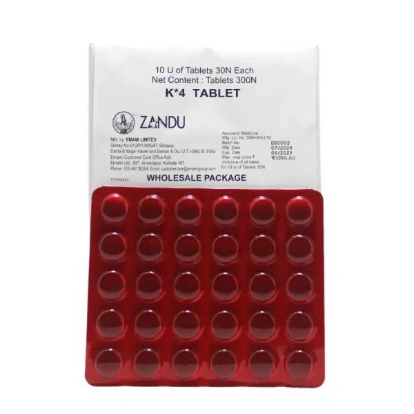 ZANDU  K 4 Tablet - Zandu  - 300Tablet