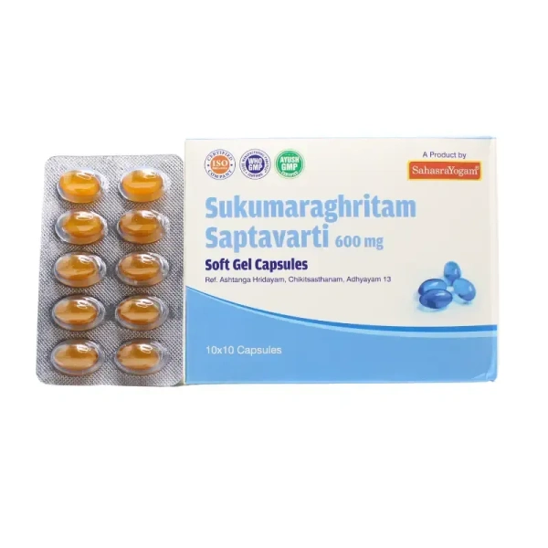 SAHASRAYOGAM Sukumaraghritam Saptavarti -  Sahasra Yogam  - 100Capsules