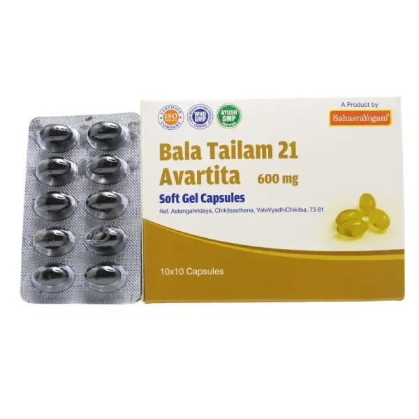 SAHASRAYOGAM Bala Tailam 21 Avartita - Sahsra Yogam - 100Capsule