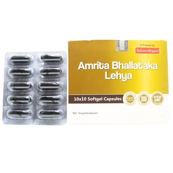 SAHASRAYOGAM Amritha Bhallataka Lehya Capsules - Sahasra Yogam - 100Capsules