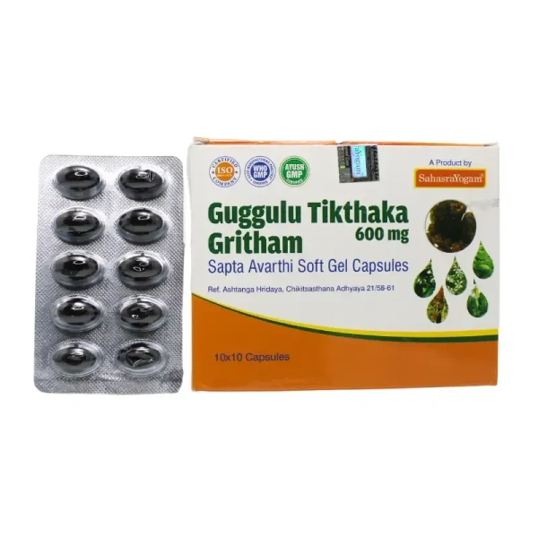 SAHASRAYOGAM Guggulu Tiktaka Gritham Saptavarti - Sahasra Yogam - 100Capsule