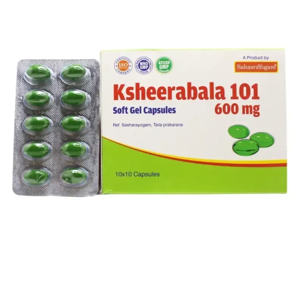 SAHASRAYOGAM Ksheerabala 101 600Mg 10Caps Sahasrayogam - 100Capsule