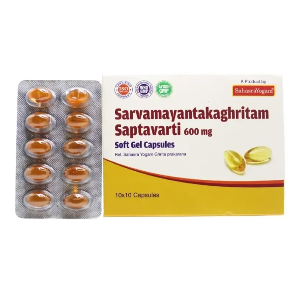 SAHASRAYOGAM Sarvamayantaka Ghritham Saptavarti - Sahasra Yogam - 100Tablet