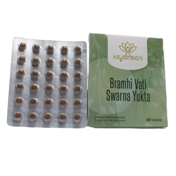 KAYASHAKTHI HERBAL  Brahmi Vati Swarna Yukta - Kayashakti - 30Tablet