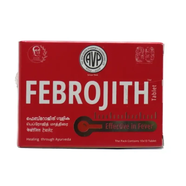 THE ARYA VAIDYA PHARMACY Febrojith Tablets - AVP - 10 Tablets