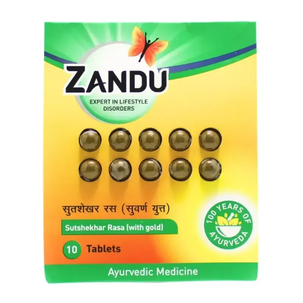 ZANDU Sutshekhar Rasa (With Gold) - Zandu - 10Tablet