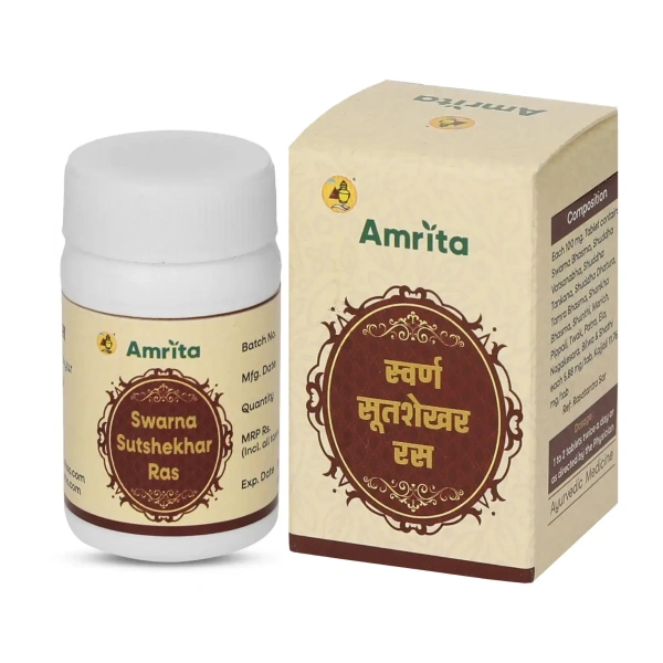 AMRITA DRUGS  Swarna Sutshekhar Ras - Amrita - 10 Tablet