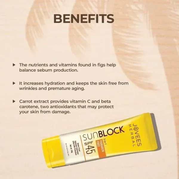 JOVEES HERBAL CARE Sun Block Sunscreen SPF 45 - Jovees - 100g