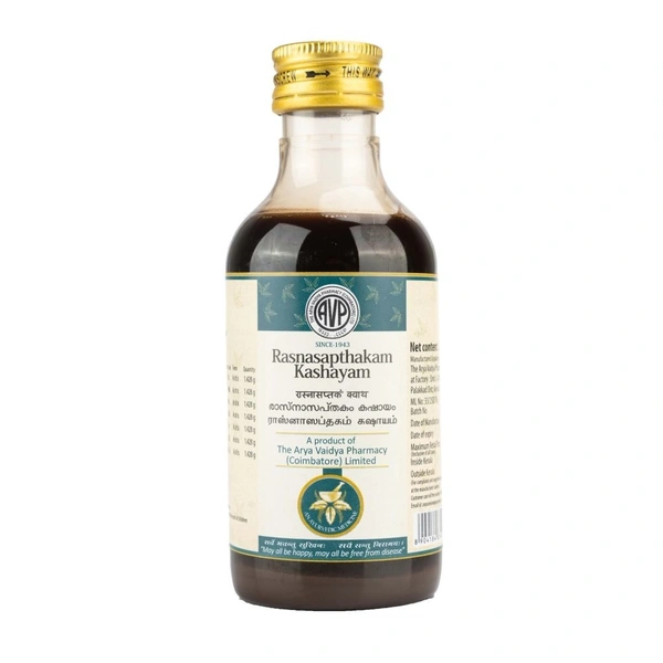 THE ARYA VAIDYA PHARMA Rasnasapthakam Kashayam - The Arya - 200Ml
