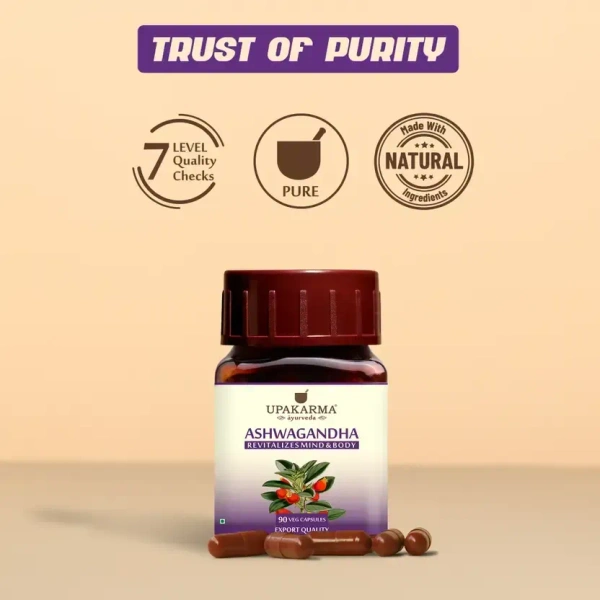 MANKIND PHARMA Ashwagandha 500Mg Veg Capsule - Upkarma - 90Capsules