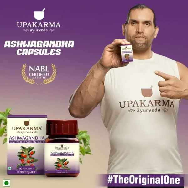 MANKIND PHARMA Ashwagandha 500Mg Veg Capsule - Upkarma - 90Capsules